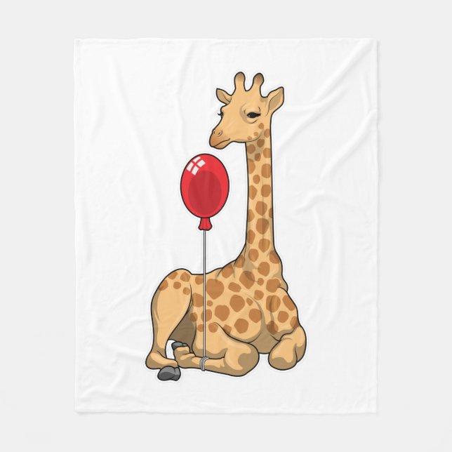 Giraffe Balloon Fleece Blanket (Front)