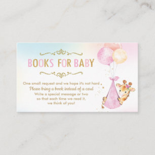 Giraffe Balloons Baby Shower Bring a Book Instead Enclosure Card