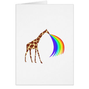 Giraffe barfing a rainbow