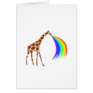 Giraffe barfing a rainbow