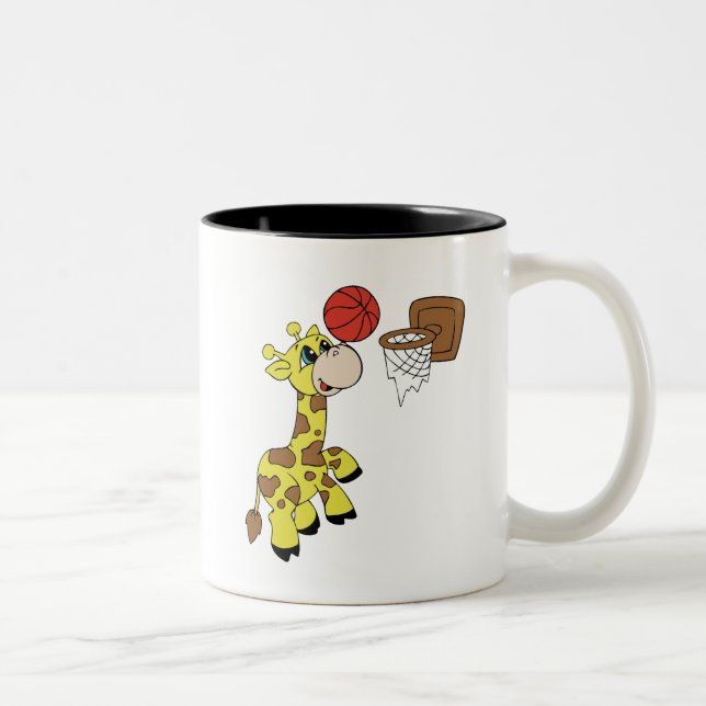 Giraffe Basketball Two-Tone Coffee Mug (Right)