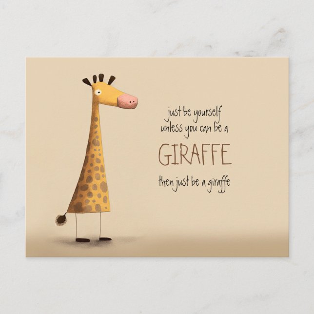 Giraffe - Be yourself Postcard (Front)