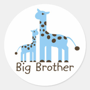 Giraffe Big Brother Classic Round Sticker