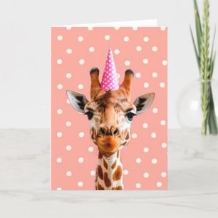 Giraffe Birthday Celebration Greeting Card