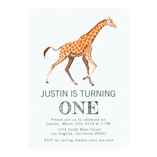 giraffe birthday invitation zazzle co uk