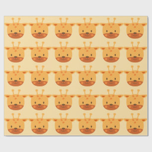 Giraffe Birthday Kids Art Wrapping Paper