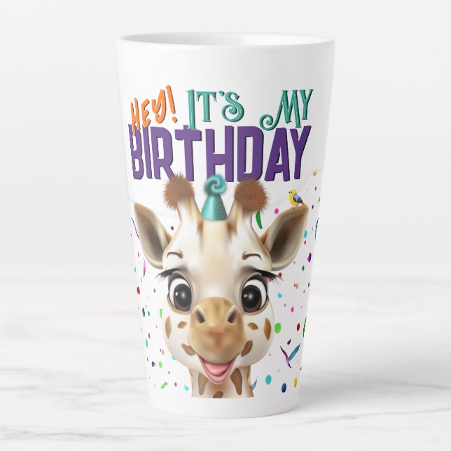 Giraffe Birthday Latte Mug (Front)