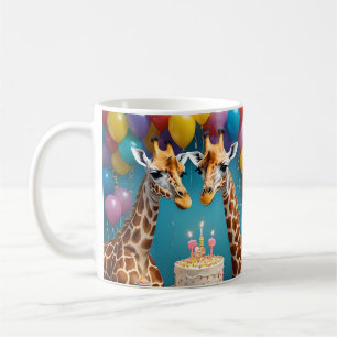 Giraffe Birthday Party With Balloons Cake, Coffee Mug
