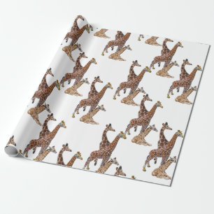 Giraffe Birthday Safari  Wrapping Paper