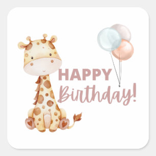 Giraffe Birthday Stickers