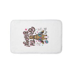 Giraffe Birthday Vintage Engraving Party Shirt_1 Bath Mat