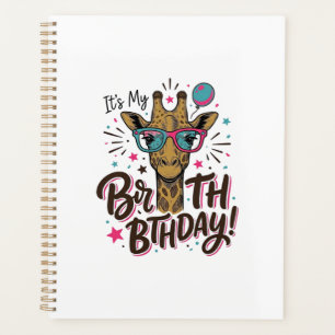 Giraffe Birthday Vintage Engraving Party Shirt_1 Planner
