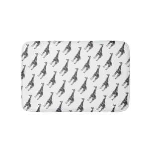 Giraffe Black and Grey Silhoutte Bath Mat