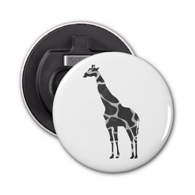 Giraffe Black and Grey Silhoutte Bottle Opener (Front)