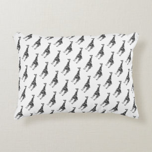 Giraffe Black and Grey Silhoutte Decorative Cushion