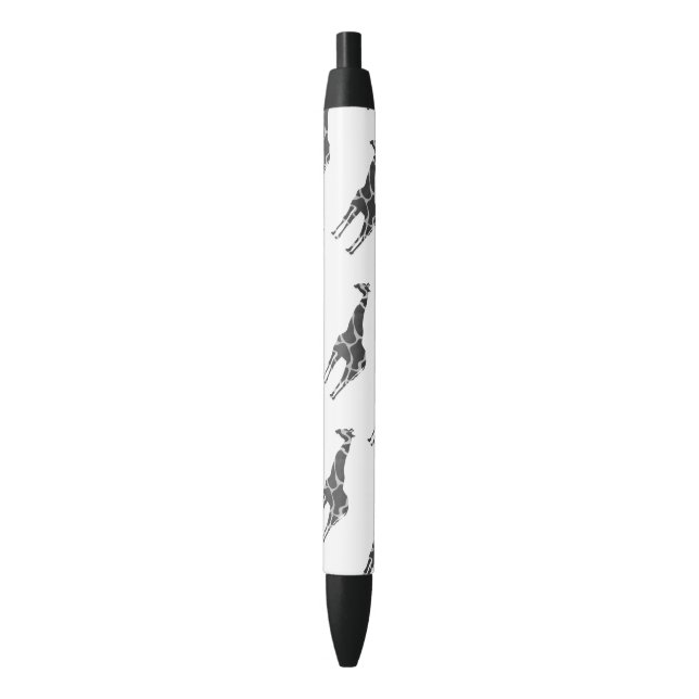 Giraffe Black and Grey Silhoutte Ink Pen (Front Vertical)