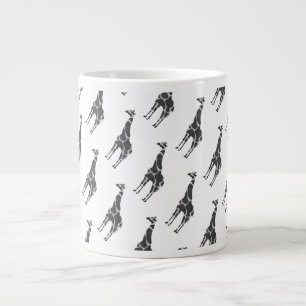 Giraffe Black and Grey Silhoutte Large Coffee Mug