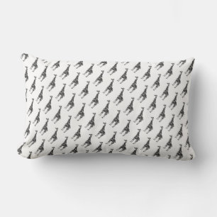 Giraffe Black and Grey Silhoutte Lumbar Cushion