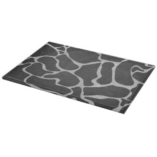 Giraffe Black and Light Grey Print Cutting Board