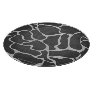 Giraffe Black and Light Grey Print Cutting Board