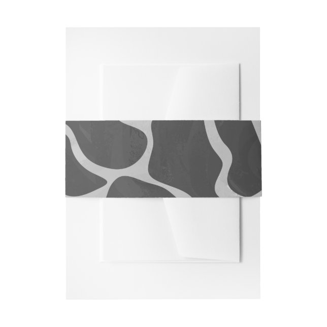 Giraffe Black and Light Grey Print Invitation Belly Band (Front Example)