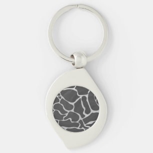 Giraffe Black and Light Grey Print Key Ring