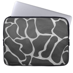 Giraffe Black and Light Grey Print Laptop Sleeve