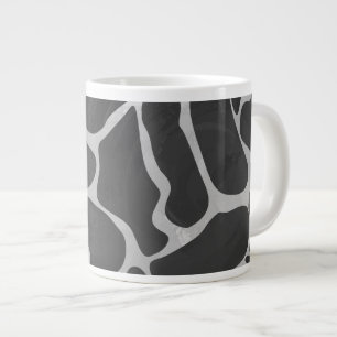 Giraffe Black and Light Grey Print Large Coffee Mug