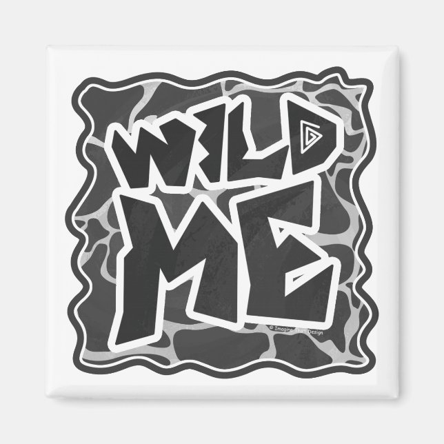 Giraffe Black and Light Grey Print Magnet (Front)