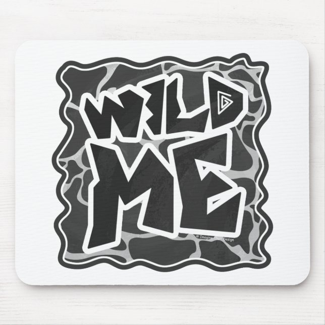 Giraffe Black and Light Grey Print Mouse Mat (Front)