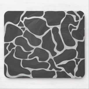 Giraffe Black and Light Grey Print Mouse Mat