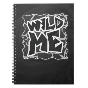 Giraffe Black and Light Grey Print Notebook