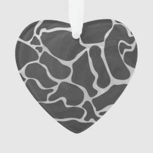 Giraffe Black and Light Grey Print Ornament