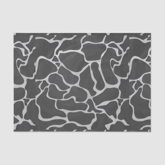 Giraffe Black and Light Grey Print Tissue Paper (Front)