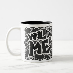 Giraffe Black and Light Grey Print Two-Tone Coffee Mug