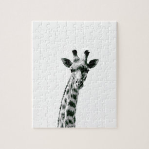 Giraffe Black and White Jigsaw Puzzle