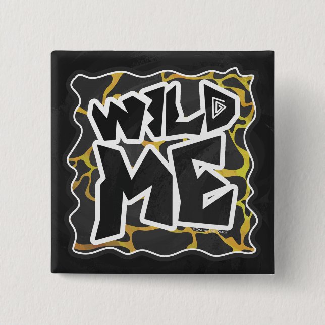 Giraffe Black and Yellow Print 15 Cm Square Badge (Front)