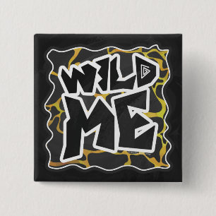 Giraffe Black and Yellow Print 15 Cm Square Badge