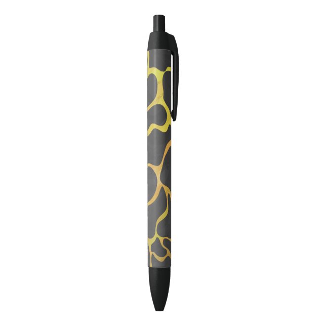 Giraffe Black and Yellow Print Black Ink Pen (Bottom (Vertical))