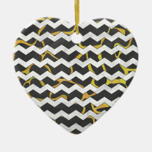Giraffe Black and Yellow Print Ceramic Tree Decoration