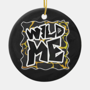 Giraffe Black and Yellow Print Ceramic Tree Decoration