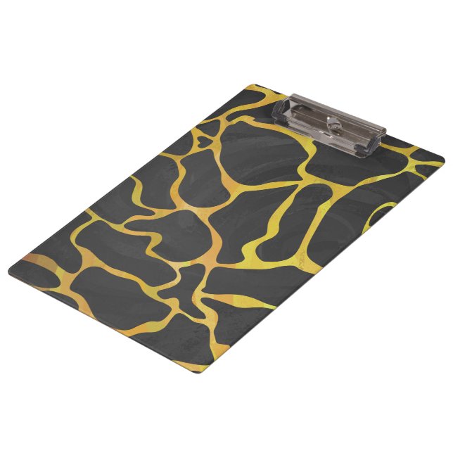 Giraffe Black and Yellow Print Clipboard (Angled)