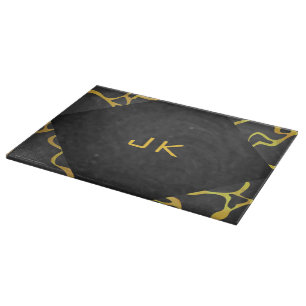 Giraffe Black and Yellow Print Cutting Board