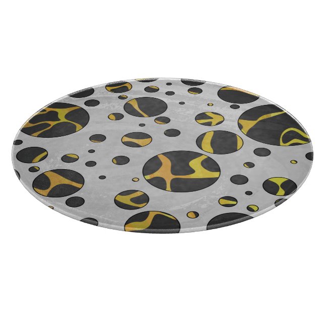 Giraffe Black and Yellow Print Cutting Board (Corner)