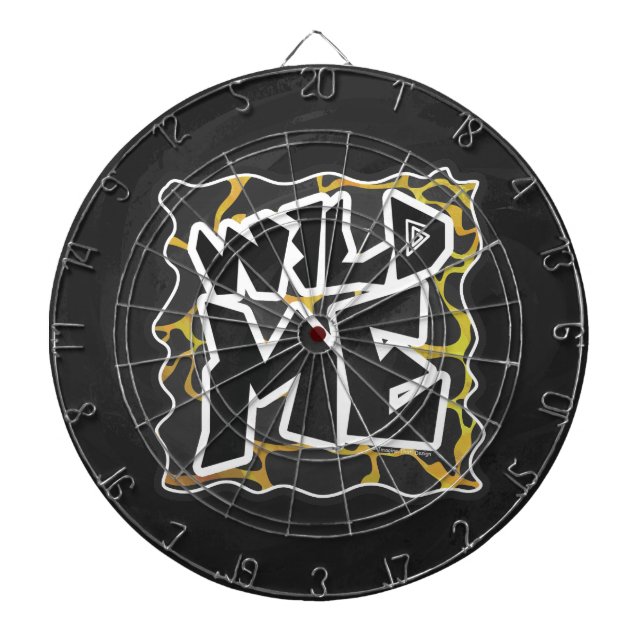 Giraffe Black and Yellow Print Dartboard (Front)