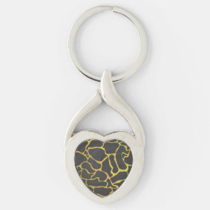 Giraffe Black and Yellow Print Key Ring