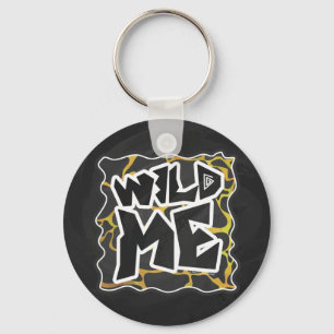 Giraffe Black and Yellow Print Key Ring