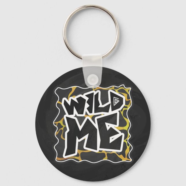 Giraffe Black and Yellow Print Key Ring (Front)