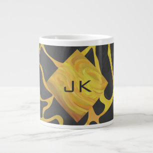 Giraffe Black and Yellow Print Large Coffee Mug