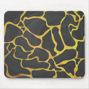 Giraffe Black and Yellow Print Mouse Mat